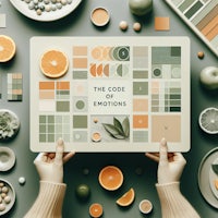 a person holding a tablet with the words'the code emotions'on it