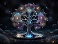 an image of a tree in the night sky